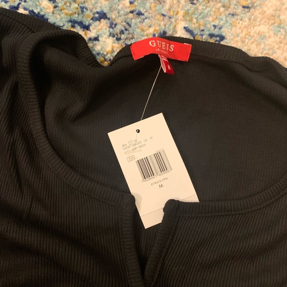 Guess Bodycon Black T-Shirt Glitter Logo Dress 👗😍 - Picture 5 of 8